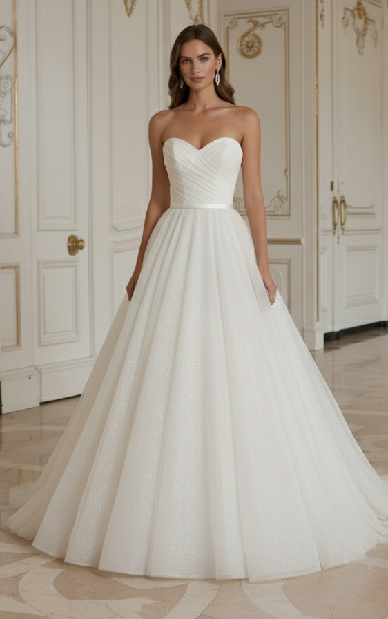 Erschwingliches Prinzessin Brautkleid Elegante Budget Braut