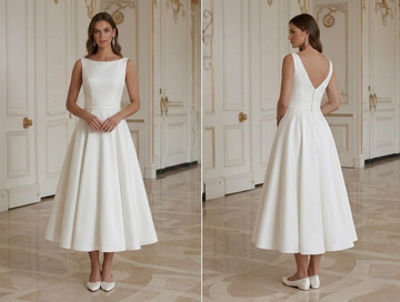 Vestido de Novia Corto Asequible Nupcial Económico