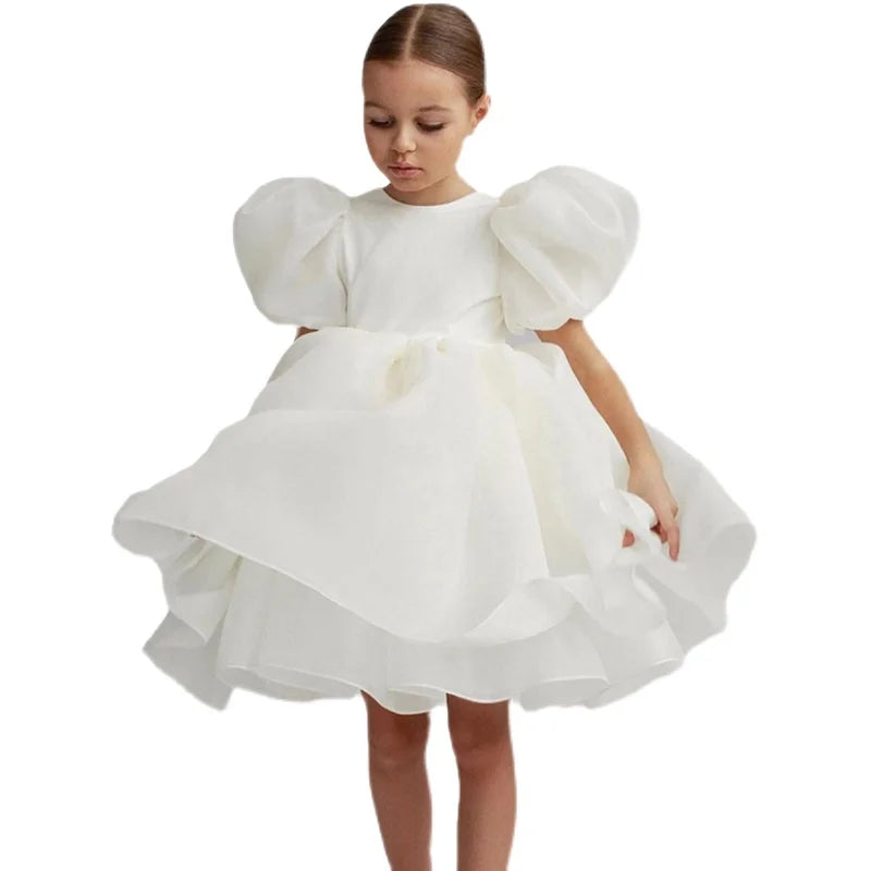 Baby Girl Flower Dress Kids Bridemaid Wedding Dresses For Children White Ball Gowns Girls Boutique Party Wear Elegant Frocks Sarah Houston