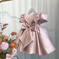 Baby Girl Princess Pearl Beading Dress Infant Toddler Child Bow Vestido Puff Sleeve Wedding Party Birthday Baby Clothes 1-14Y Sarah Houston