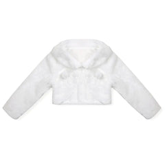 Baby Girl Princess White Coats Kids Faux Fur Warm Short Jacket for Wedding Dress Party Formal Girls Bolero Toddler Girl Outwear Sarah Houston