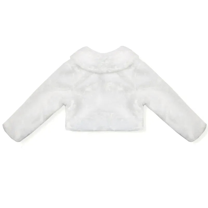 Baby Girl Princess White Coats Kids Faux Fur Warm Short Jacket for Wedding Dress Party Formal Girls Bolero Toddler Girl Outwear