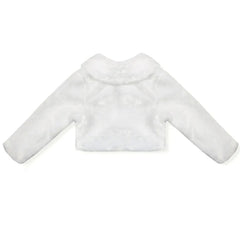 Baby Girl Princess White Coats Kids Faux Fur Warm Short Jacket for Wedding Dress Party Formal Girls Bolero Toddler Girl Outwear Sarah Houston