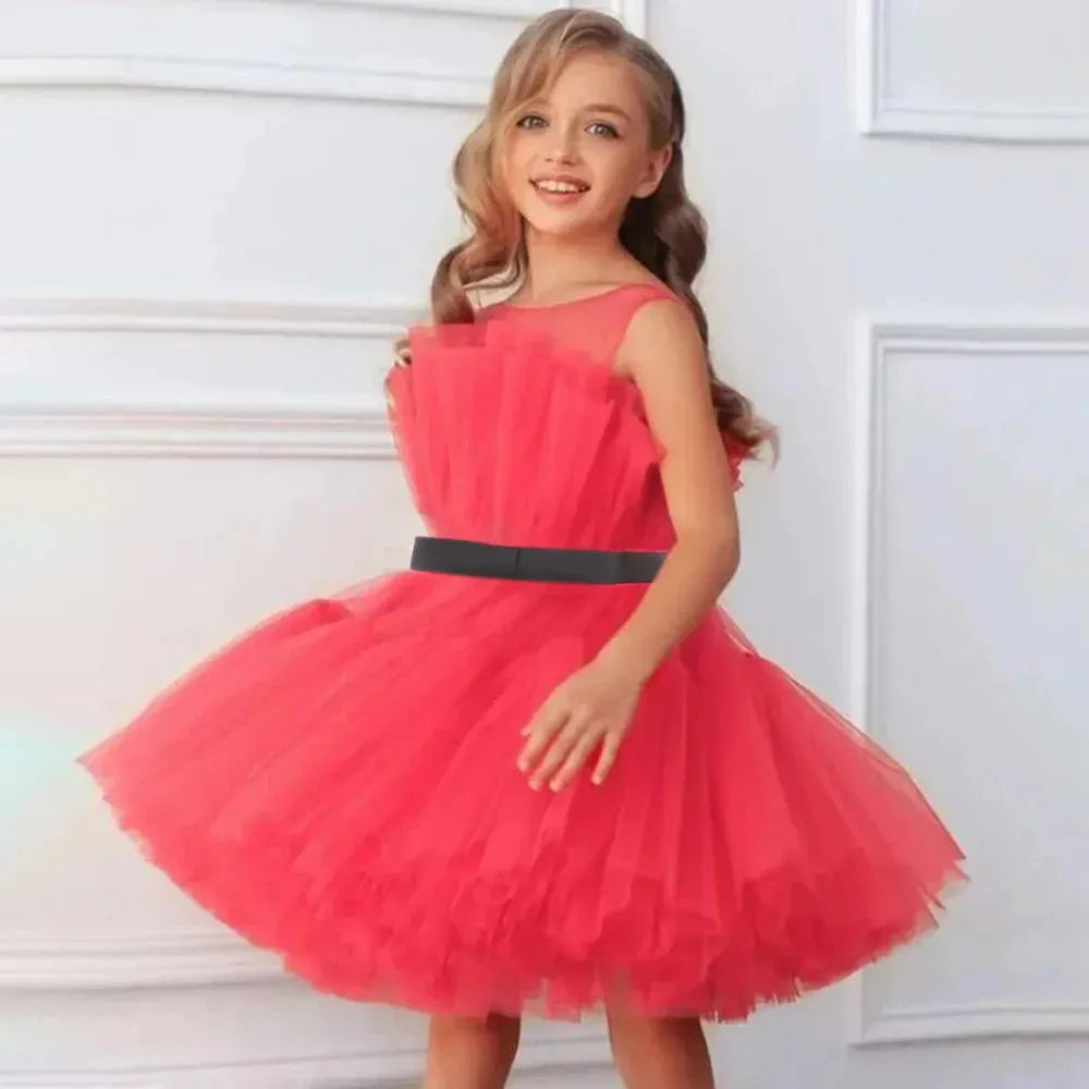 Baby Girls Ruffles Party Dress Elegant 3 8 Year Fluffy Evening Princess Birthday Kids Dresses For Girl Wedding Children Costume
