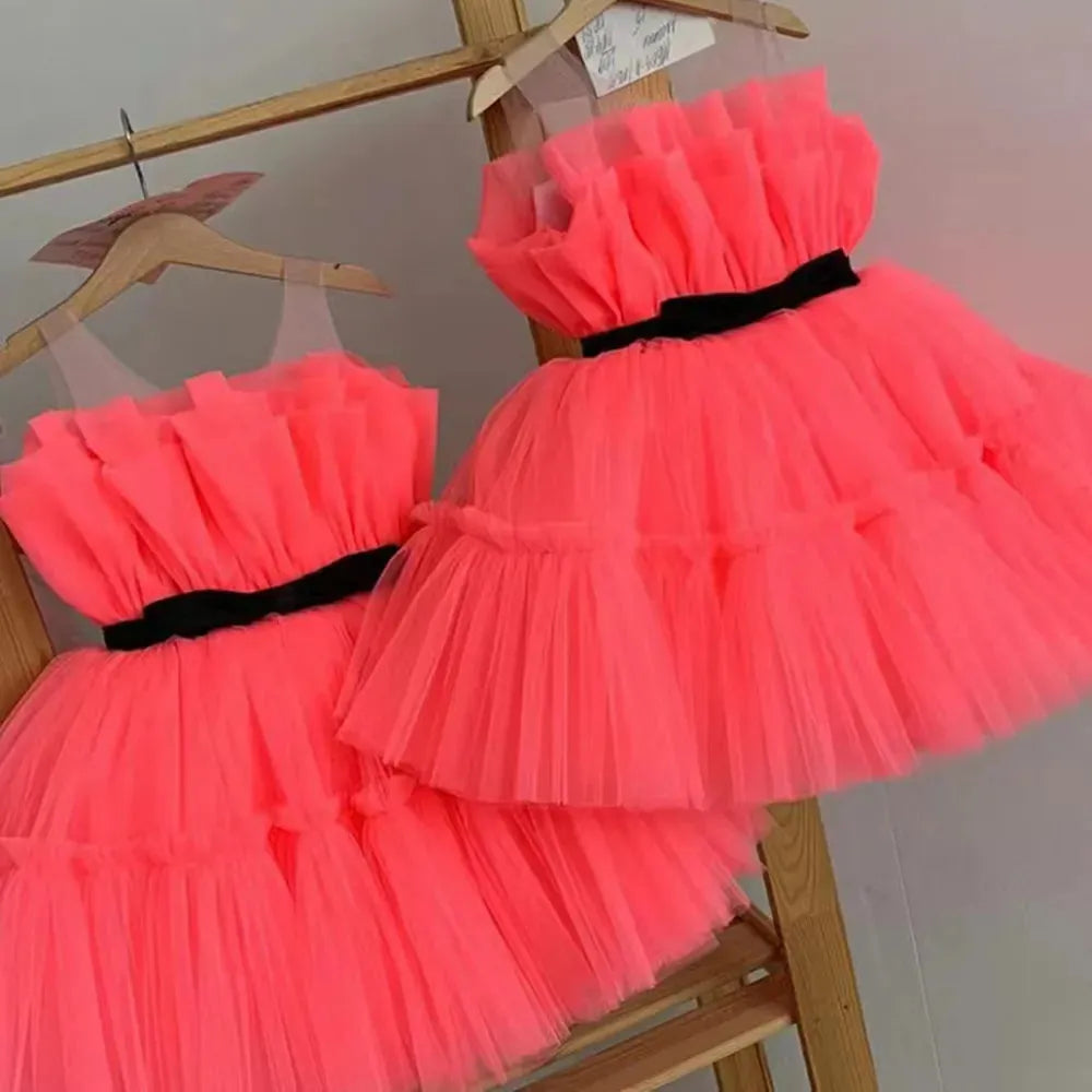 Baby Girls Ruffles Party Dress Elegant 3 8 Year Fluffy Evening Princess Birthday Kids Dresses For Girl Wedding Children Costume