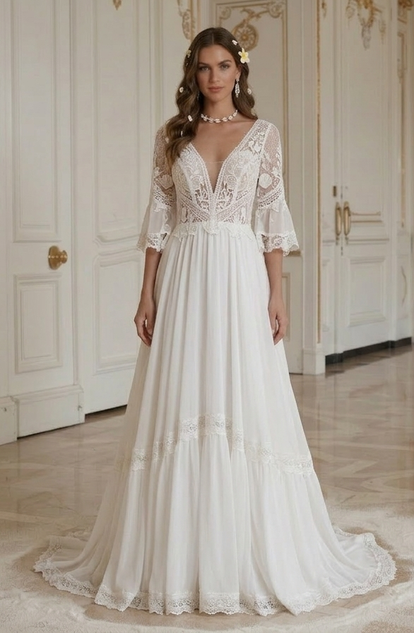 Rochie de mireasă pentru plajă pentru nuntă tropicală