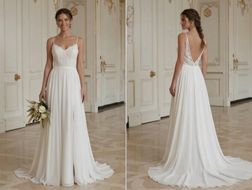 Strandhochzeitskleid mit Chiffonrock Brautkleid