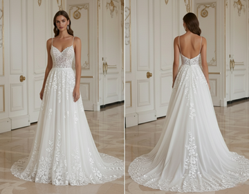 Beach Wedding Dress With Floral Embroidery