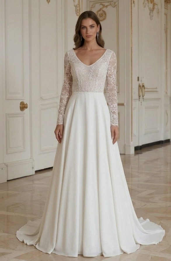 Rochie de mireasă pentru plajă cu trenă scurtă