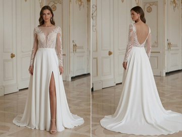 Beach Wedding Dress With Slit Modern Beach Bridal