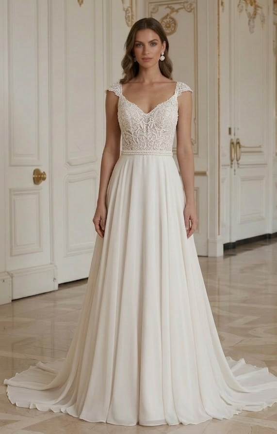 Rochie de mireasă de plajă cu dantelă inspirată vintage