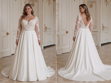 Wunderschönes A-Linien-Brautkleid für Plus-Size-Frauen mit schmeichelhafter Passform
