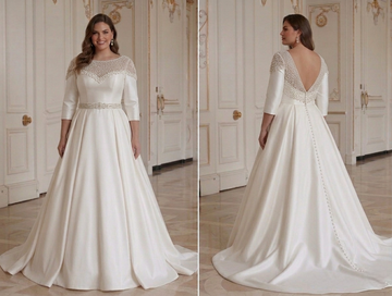 Wunderschönes Brautkleid für Plus-Size-Braut Klassischer Hochzeitslook