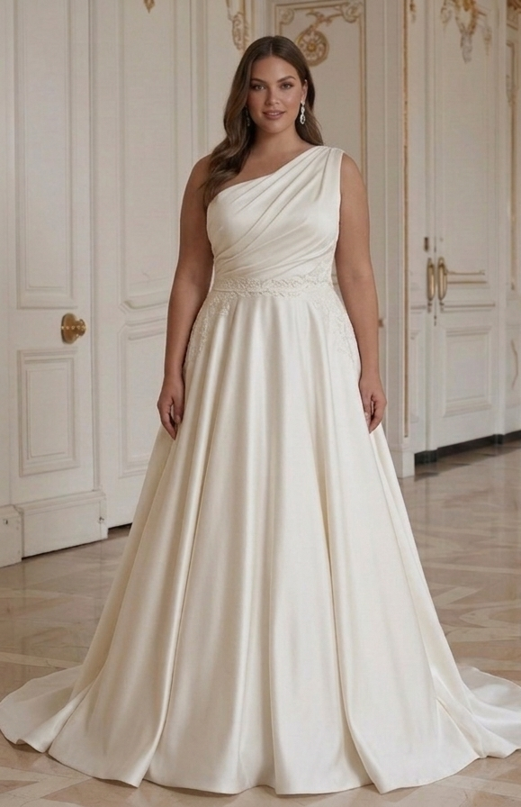 Wunderschönes Brautkleid für Plus-Size-Braut mit weichem, elegantem Look