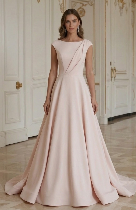Blush minimalistisches Brautkleid weich elegant