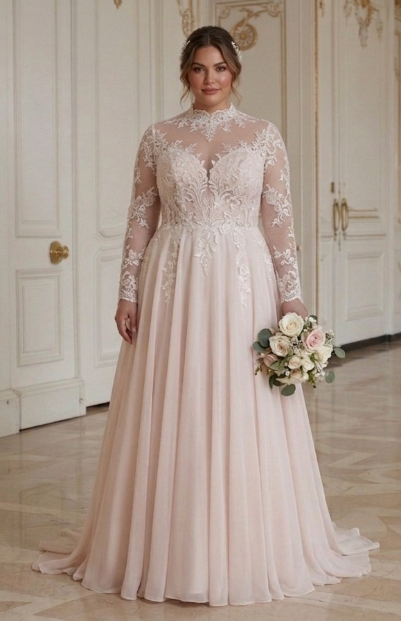 Blush Plus Size Bruidsjurk Romantische Bruidsstijl