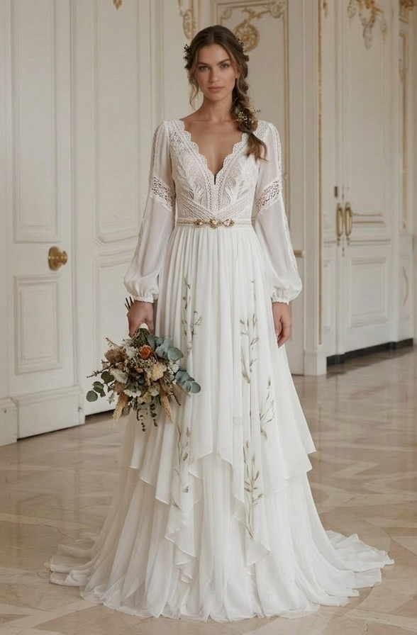 Boho Hochzeitskleid maßgefertigt Boho Brautkleid