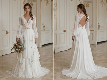 Vestido de Noiva Boho Feito por Encomenda Boémio