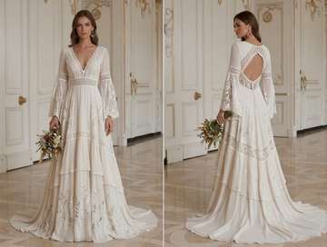 Abito da Sposa Boho per Sposa Bohemien Stile Elegante