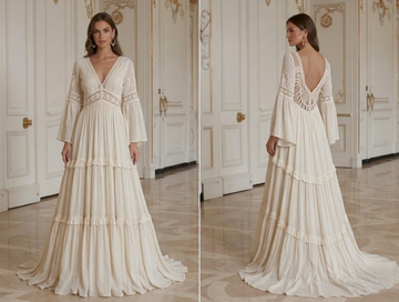 Boho Wedding Dress For Destination Wedding Bohemian