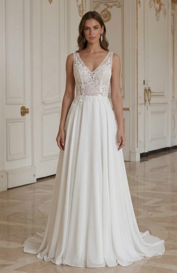 Boho-Hochzeitskleid für Elopement, schlichter Boho-Stil