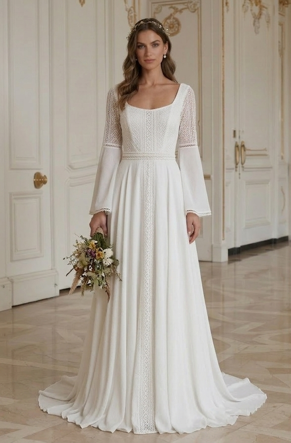 Boho Hochzeitskleid für moderne Zeremonie Brautkleid