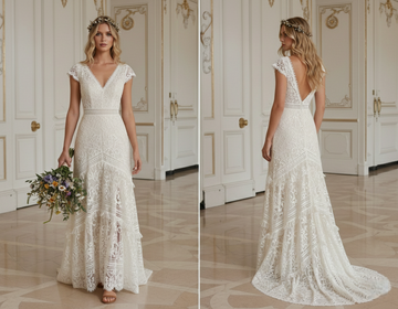 Boho Wedding Dress For Outdoor Wedding Rustic Style