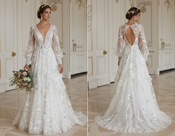 Boho Wedding Dress For Spring Wedding Floral