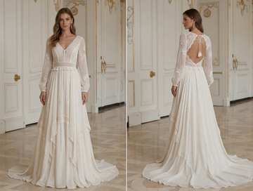 Boho Hochzeitskleid für Sommerbraut, leicht und luftig