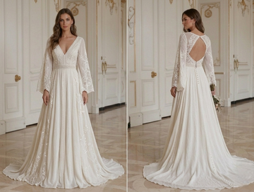 Boho-Hochzeitskleid für Waldhochzeit, Brautkleid