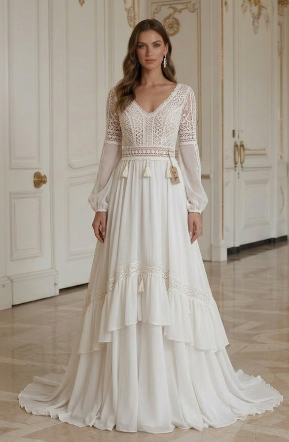Boho Hochzeitskleid im Angebot Braut Boho-Stil