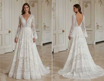 Boho Wedding Dress With A-Line Bohemian Silhouette