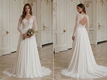 Vestido de Noiva Boho com Saia Fluída