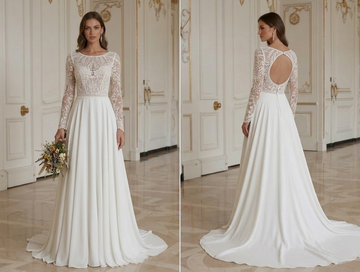 Boho Wedding Dress With Keyhole Back Detail