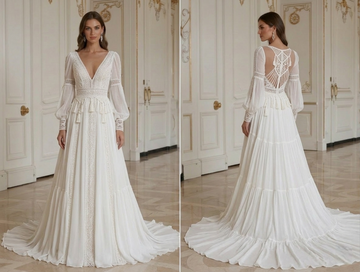 Boho Wedding Dress With Long Train Bridal Style