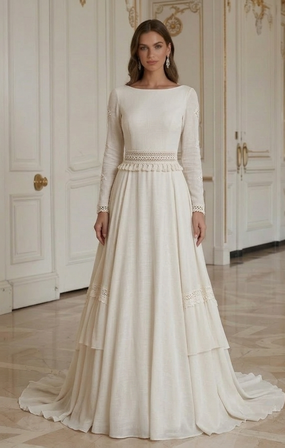 Boho Hochzeitskleid mit zurückhaltendem Boho-Stil