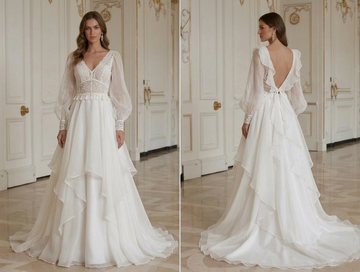 Boho Wedding Dress With Organza Boho Bridal