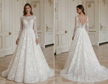 Boho Hochzeitskleid mit romantischem Spitzenstil