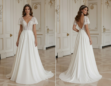 Boho Wedding Dress With Sculpted Waist Design