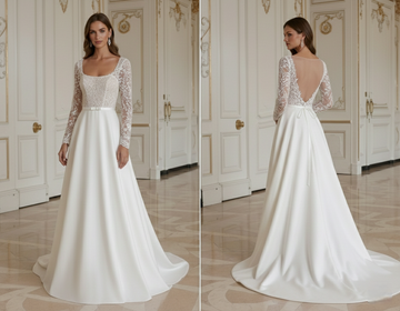 Boho Wedding Dress With Square Neck Boho Bridal