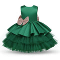 Bow Cute Girls Christmas Party Princess Dresses Backless Elegant Kids Wedding Birthday Gala Dress Green Xmas Evening Ball Gown Sarah Houston