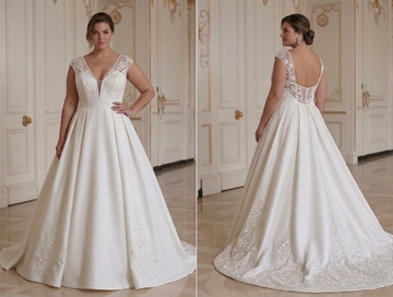 Brautkleid für Plus-Size-Braut Eleganter Empfangsstil