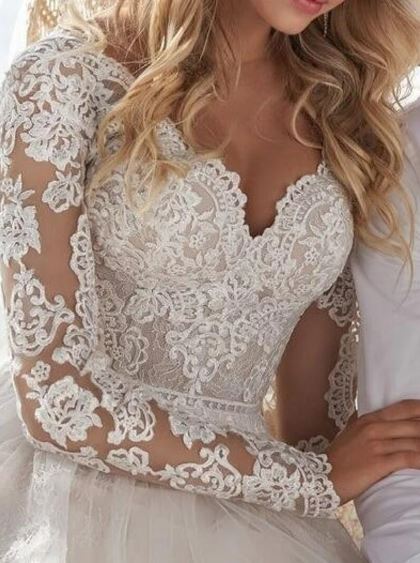 Una linea abiti da sposa a maniche lunghe abiti da sposa tulle in pizzo lungo avorio vestido de nolia aperta posteriore свадебное identi