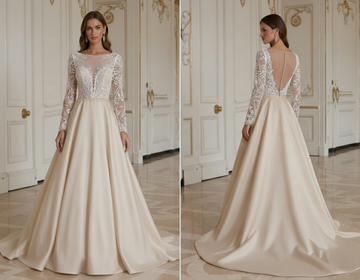Champagner A-Linien Hochzeitskleid Matt Eleganter Stil