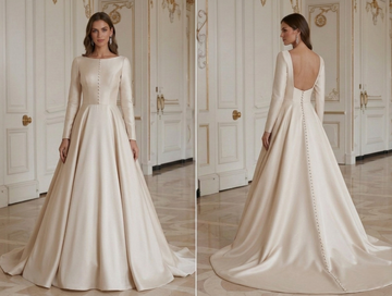 Champagne Princess Bruidsjurk Mat Elegante Stijl