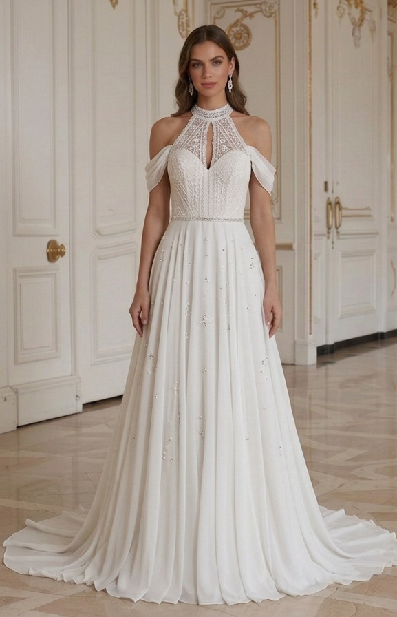 Robe de mariée en chiffon pas chère Style élégant de mariée