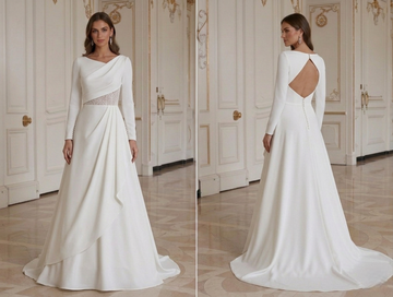 Cheap Long Sleeve Wedding Dress Elegant Style