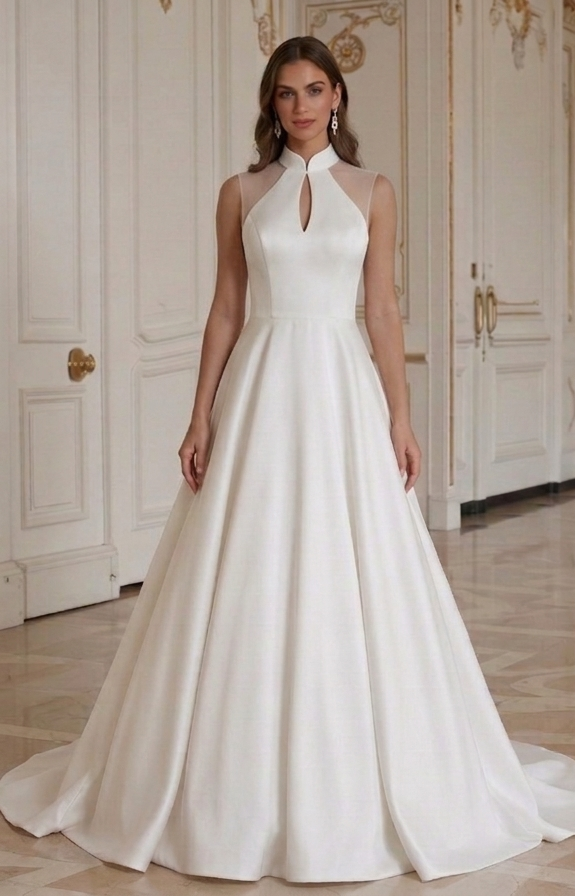 Goedkope Moderne Minimalistische Bruidsjurk Elegante Stijl