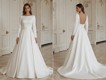 Cheap Modern Minimalist Wedding Dress Elegant Style