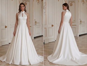 Abito da Sposa Economico Moderno Minimalista Stile Elegante
